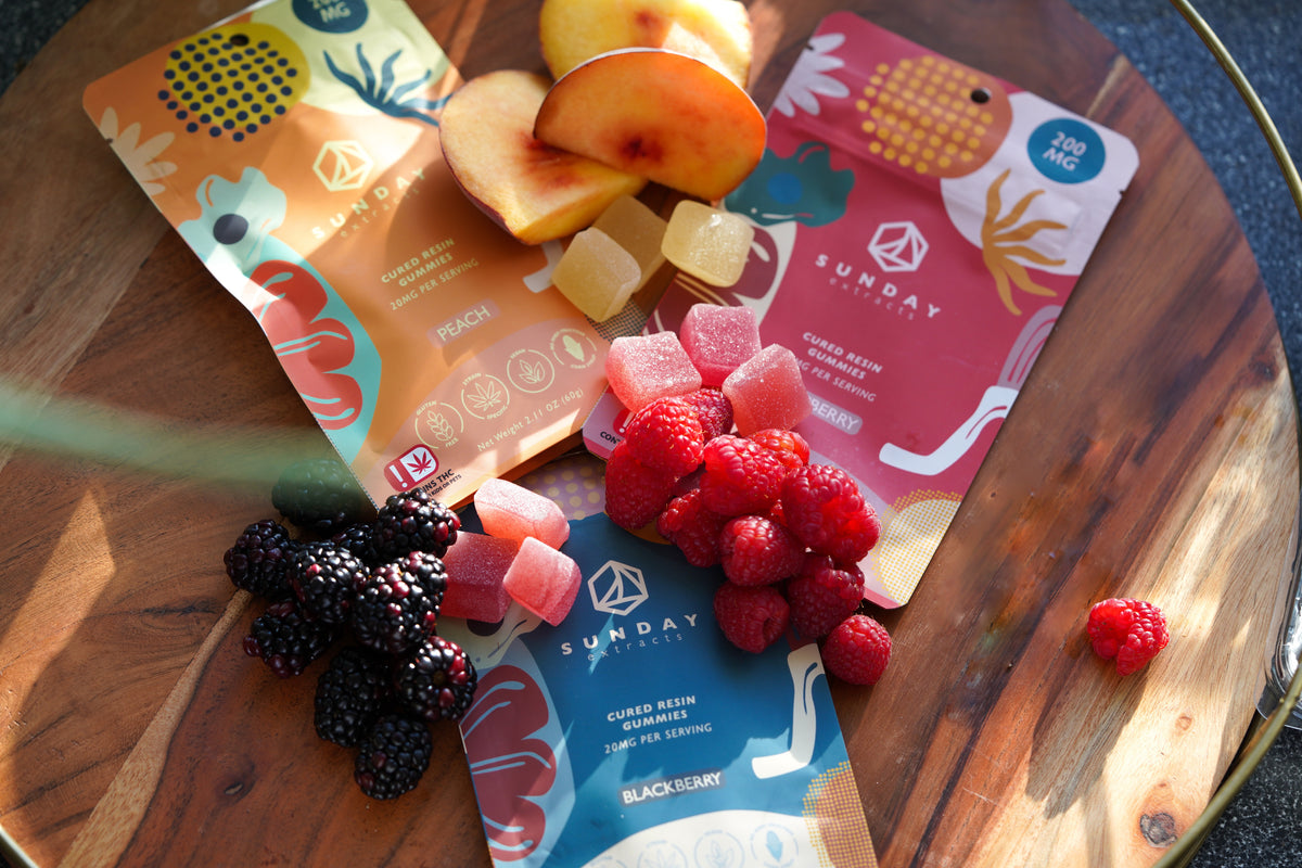 Full Spectrum, Cured Resin, Strain Specific Gummies Sunday Extracts